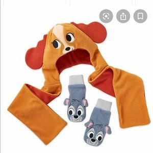 Disney mitten and hat with scarf set- toddler